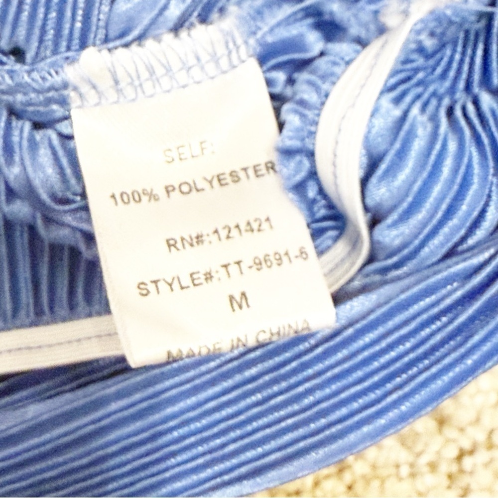 Ellison Blue Wrap Fitted 3/4 Sleeve Blouse - Picture 9 of 11